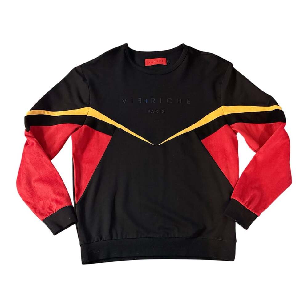 Vie Riche Paris Colorblock Sweatshirt Size L Black Red Yellow